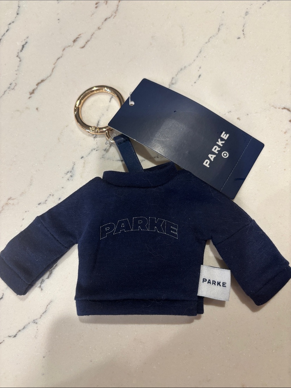 Parke Mini Sweatshirt Keychain in Navy NWT